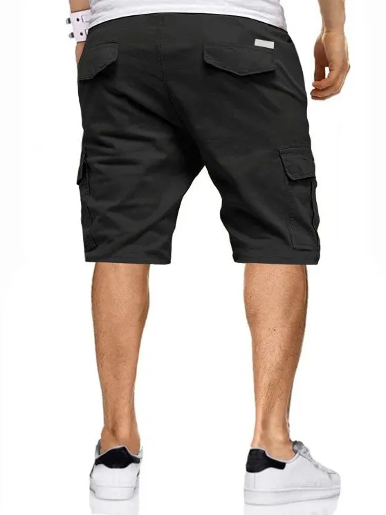 Texture Collared Shirt And Cargo Shorts