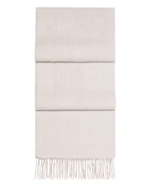 Unisex Doubleface Woven Cashmere Scarf Frost White