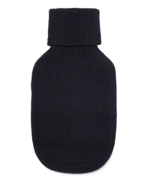 Unisex Knitted Cashmere Hot Water Bottle Cover Navy Blue