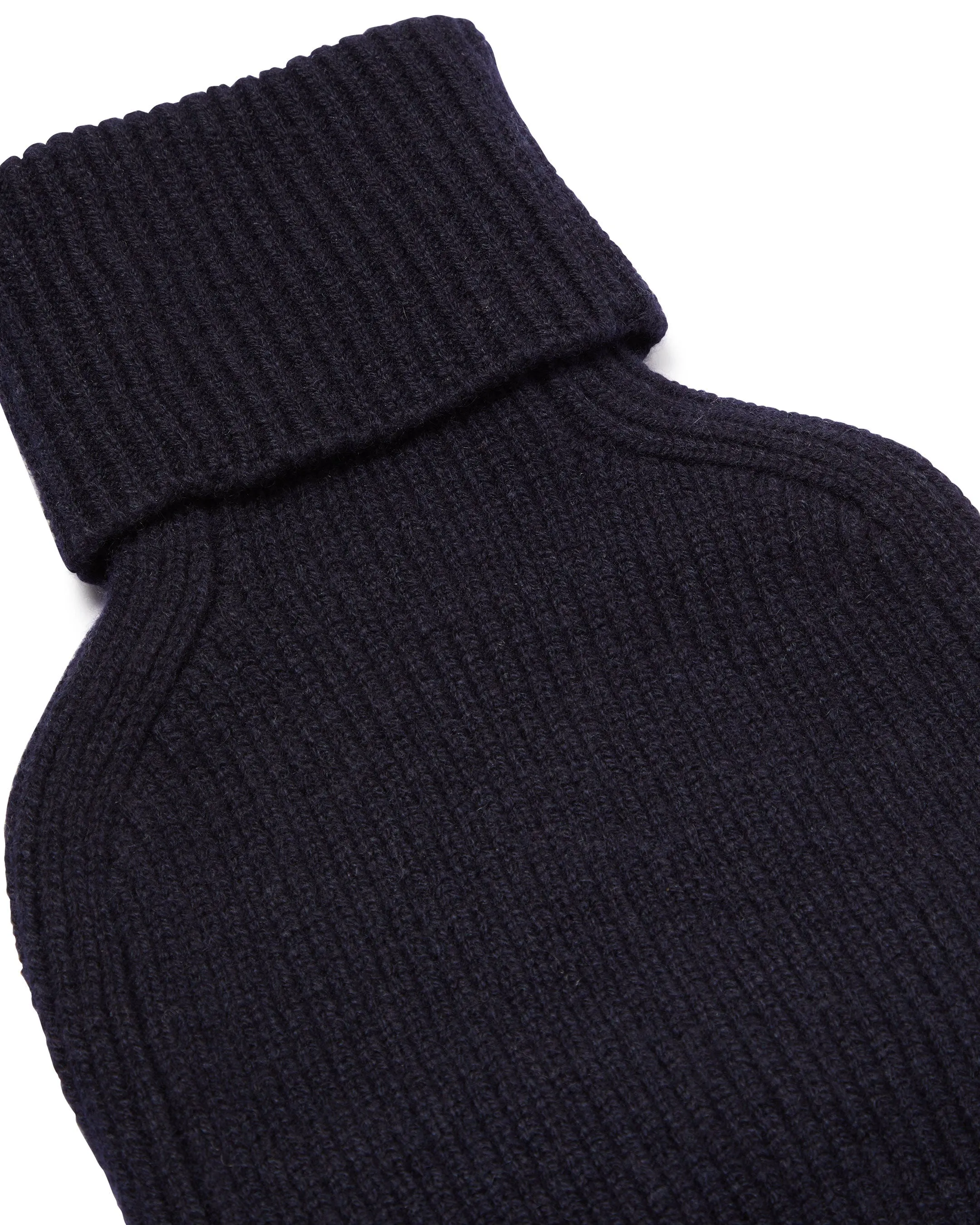 Unisex Knitted Cashmere Hot Water Bottle Cover Navy Blue