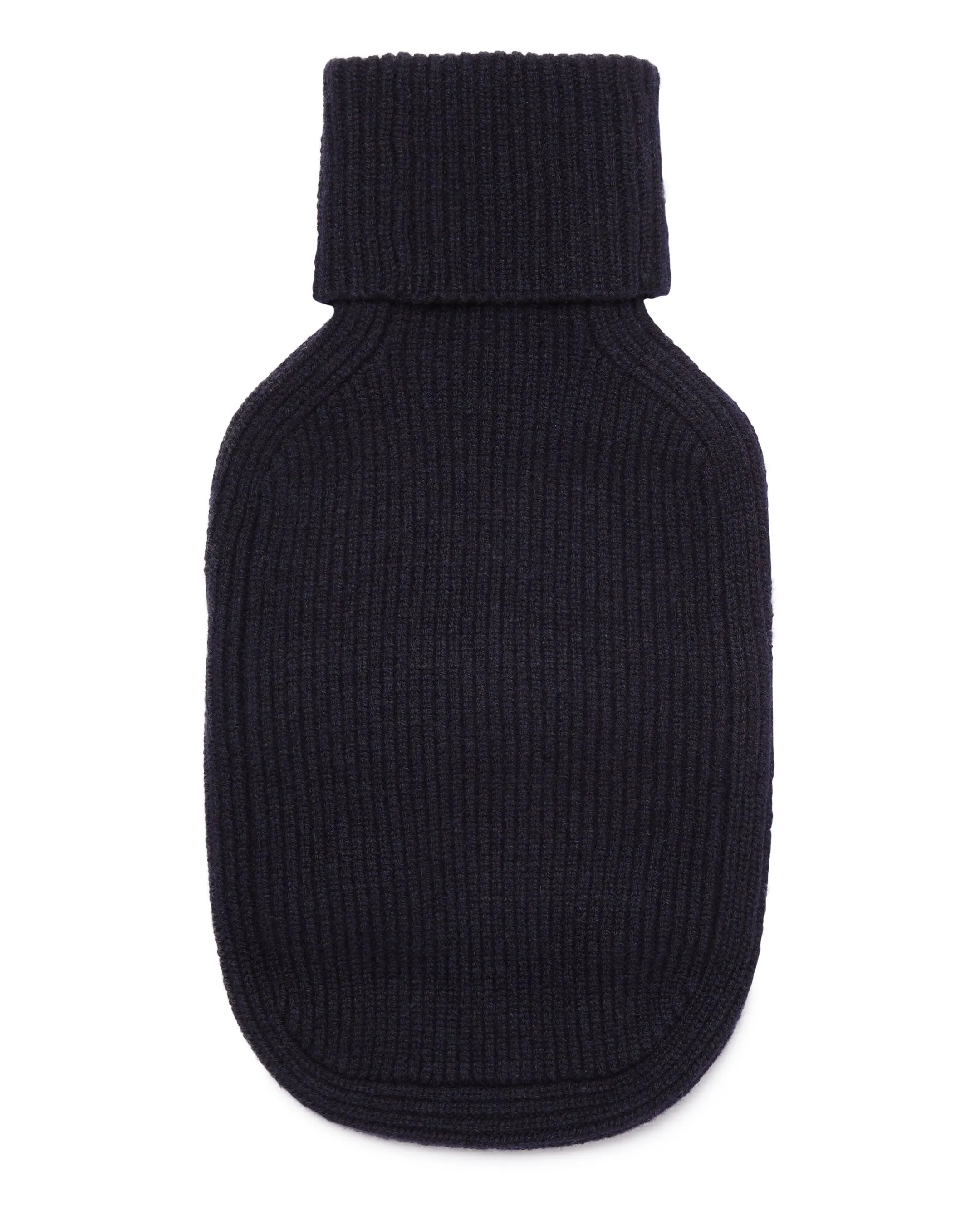 Unisex Knitted Cashmere Hot Water Bottle Cover Navy Blue