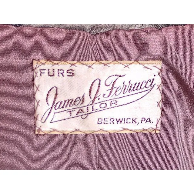 Vintage Stole  Silver Shearling Fur Stole James J Ferrucci