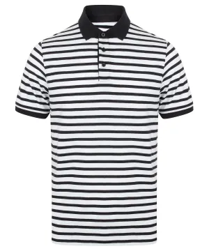 White/Navy - Striped Jersey polo shirt