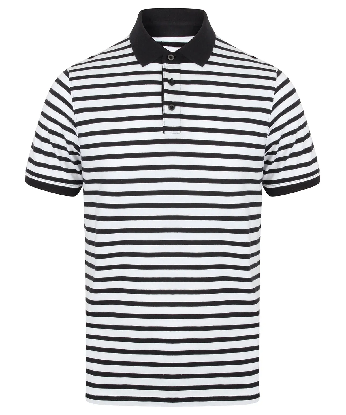 White/Navy - Striped Jersey polo shirt