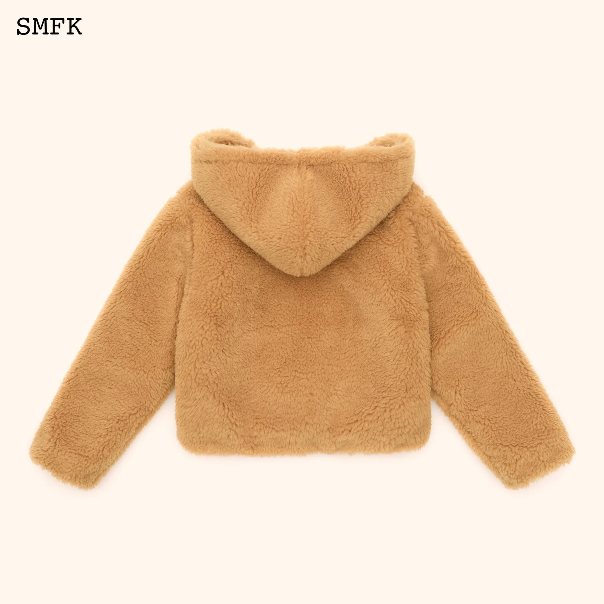 WildWorld Adventure Faux Fur Short Hoodie In Ginger