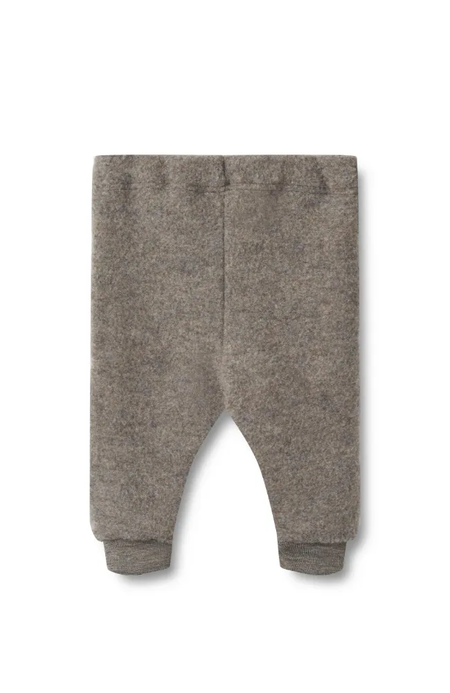 Wool Fleece Trousers Kinnie - Brown Melange