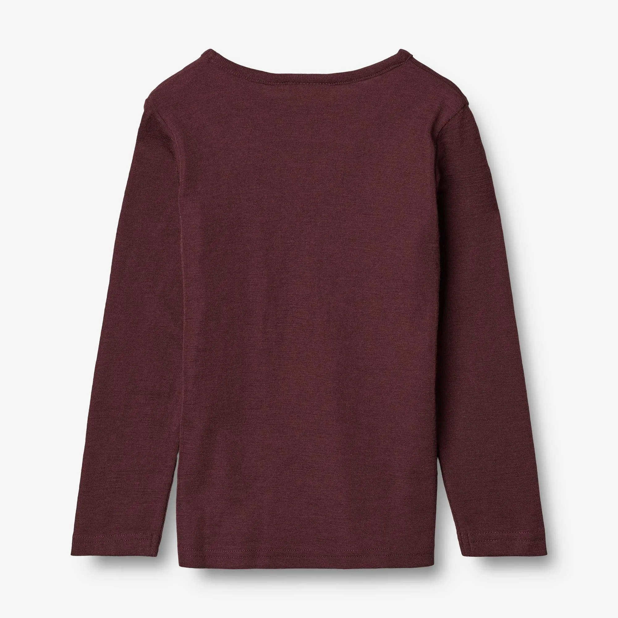 Wool T-Shirt LS - aubergine