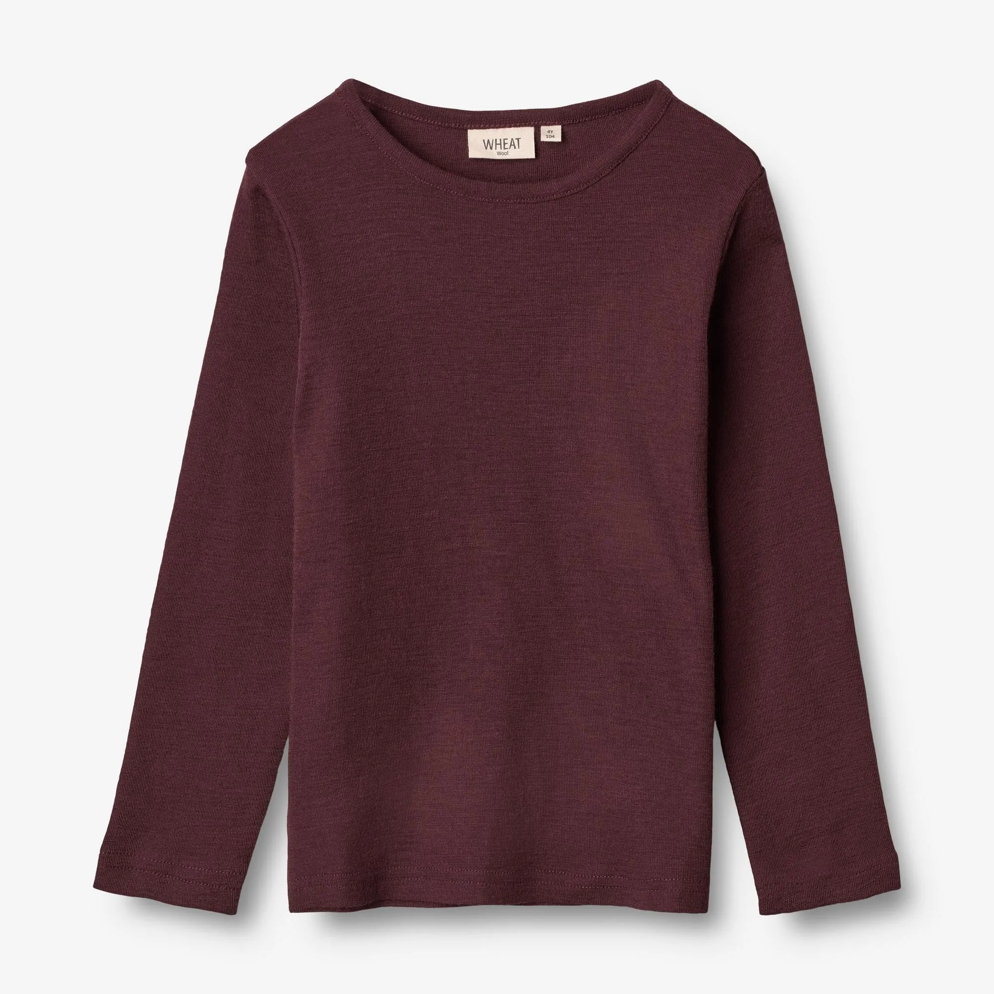 Wool T-Shirt LS - aubergine