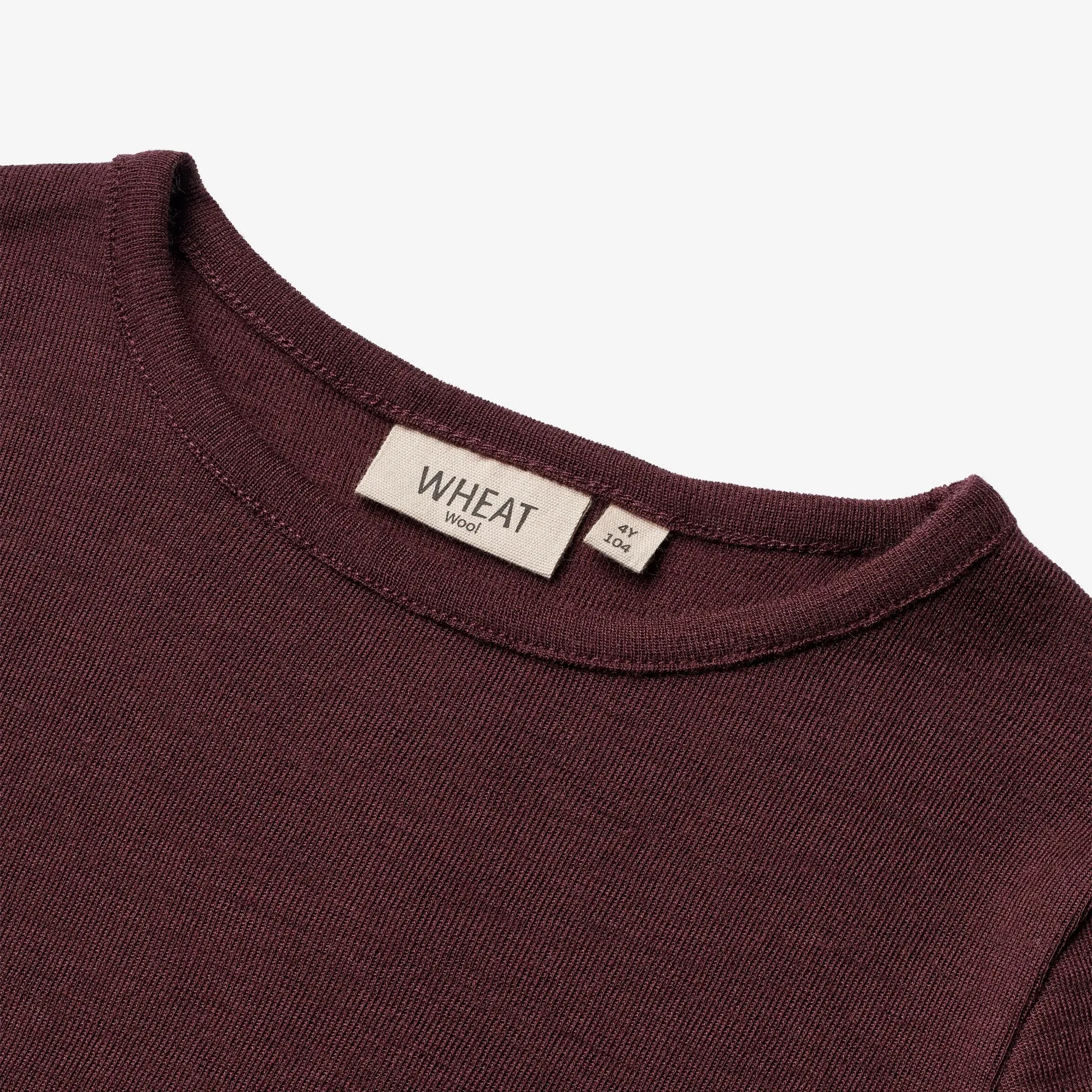 Wool T-Shirt LS - aubergine