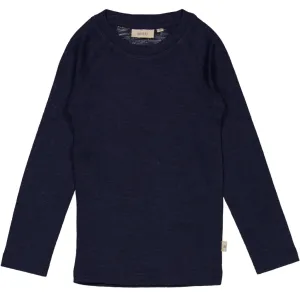 Wool T-Shirt LS - navy