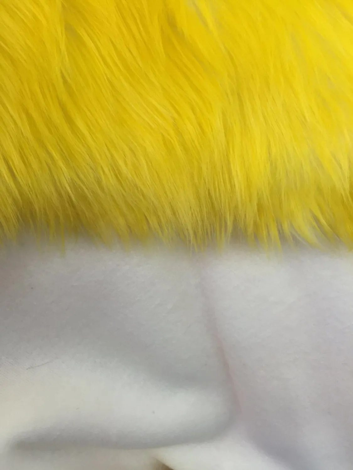 Yellow/ivory deluxe cotton candy design-shaggy faux fun fur-2 tone super soft faux fur- sold by the yard-